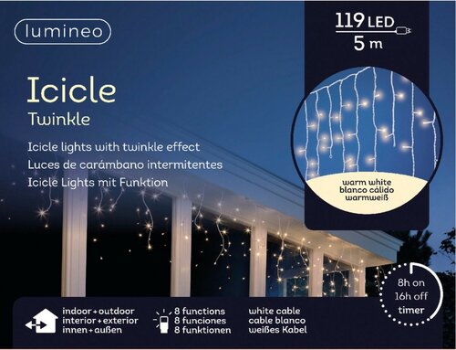 Icicle twinkle led l500cm-119l w.wt - afbeelding 1