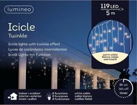 Icicle twinkle led l500cm-119l w.wt - afbeelding 1