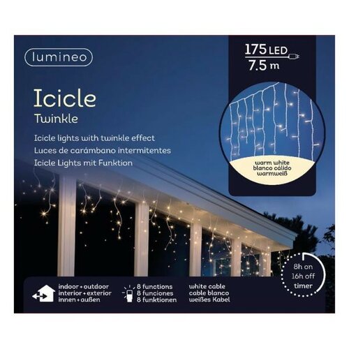 Icicle twinkle led l750cm-175l w.wt - afbeelding 1