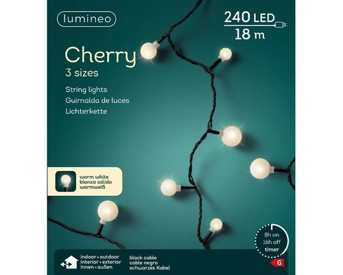 Led cherry l1800cm-240l zwart/w.wt - afbeelding 1