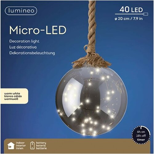 Microled bal tw d20h80cm-40l wt bo - afbeelding 1