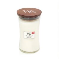 White Teak Large Candle